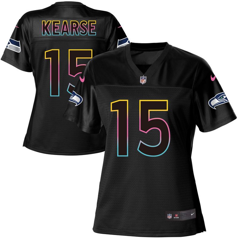 Women's Game Jermaine Kearse Nike Jersey Black - #15 Fashion NFL Seattle Seahawks